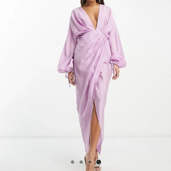 asos lilac midi dress ASOS Design - Midi Dress - Women - Polyester/Spandex